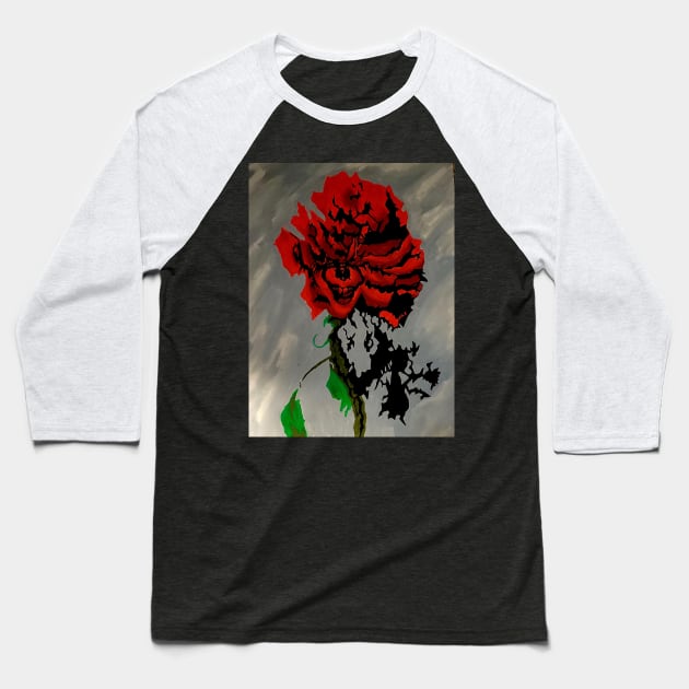 Nothing says I love you like a sadistic killer clown in a rose Baseball T-Shirt by Bill's Pop Art Mart